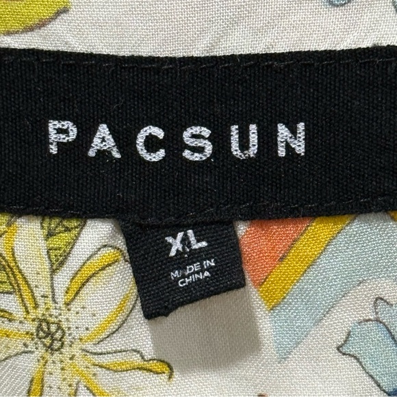 PacSun XL Retro Floral Button Shirt Hippie Pride Rave Festival Vacation Summer - Picture 4 of 12